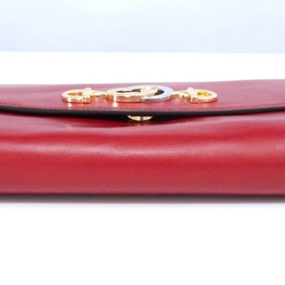 Gucci Zumi Red Shoulder Bag with Gold Chain 2 way Bag Preowned - Picture 15 of 17